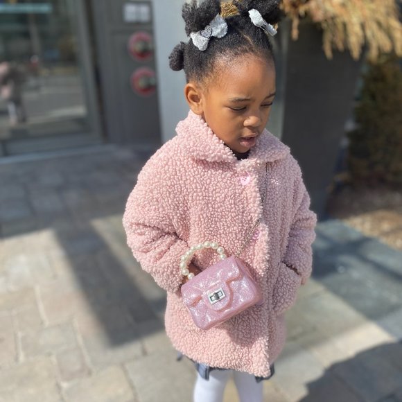 Toddler Girl Baby Girl Pink Faux Fur Teddy Jacket/Coat - Picture 1 of 4